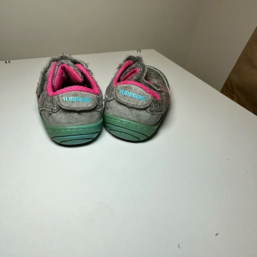 Surprize early walker shoes size 3 pink green gray
